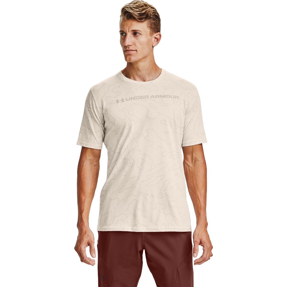 Ανδρικό T-Shirt All Over Wordmark Brown - Under Armour