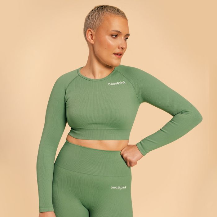 Hyper Crop Top Olivine - BeastPink