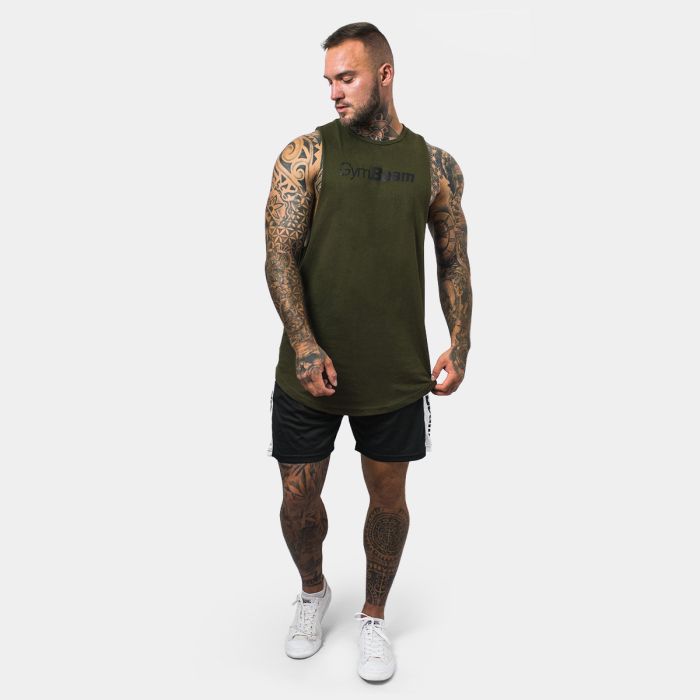 Ανδρικό Αμάνικο Cut Off Military Green - GymBeam