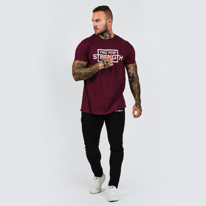 Ανδρικό T-Shirt Free Your Strength Maroon White - GymBeam