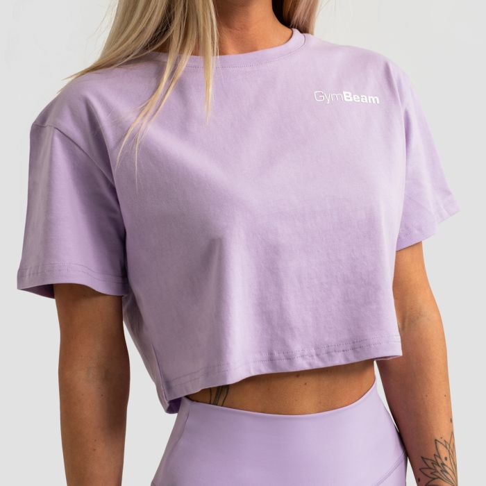 Γυναικείο T-Shirt Limitless Cropped Lavender - GymBeam