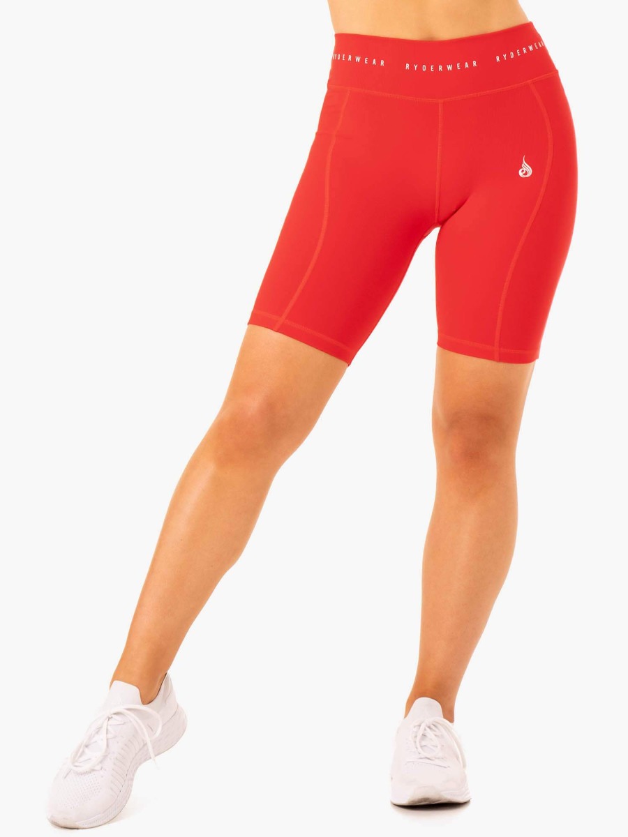 Γυναικείο Ψηλόμεσο Biker Shorts Reflex Red – Ryderwear