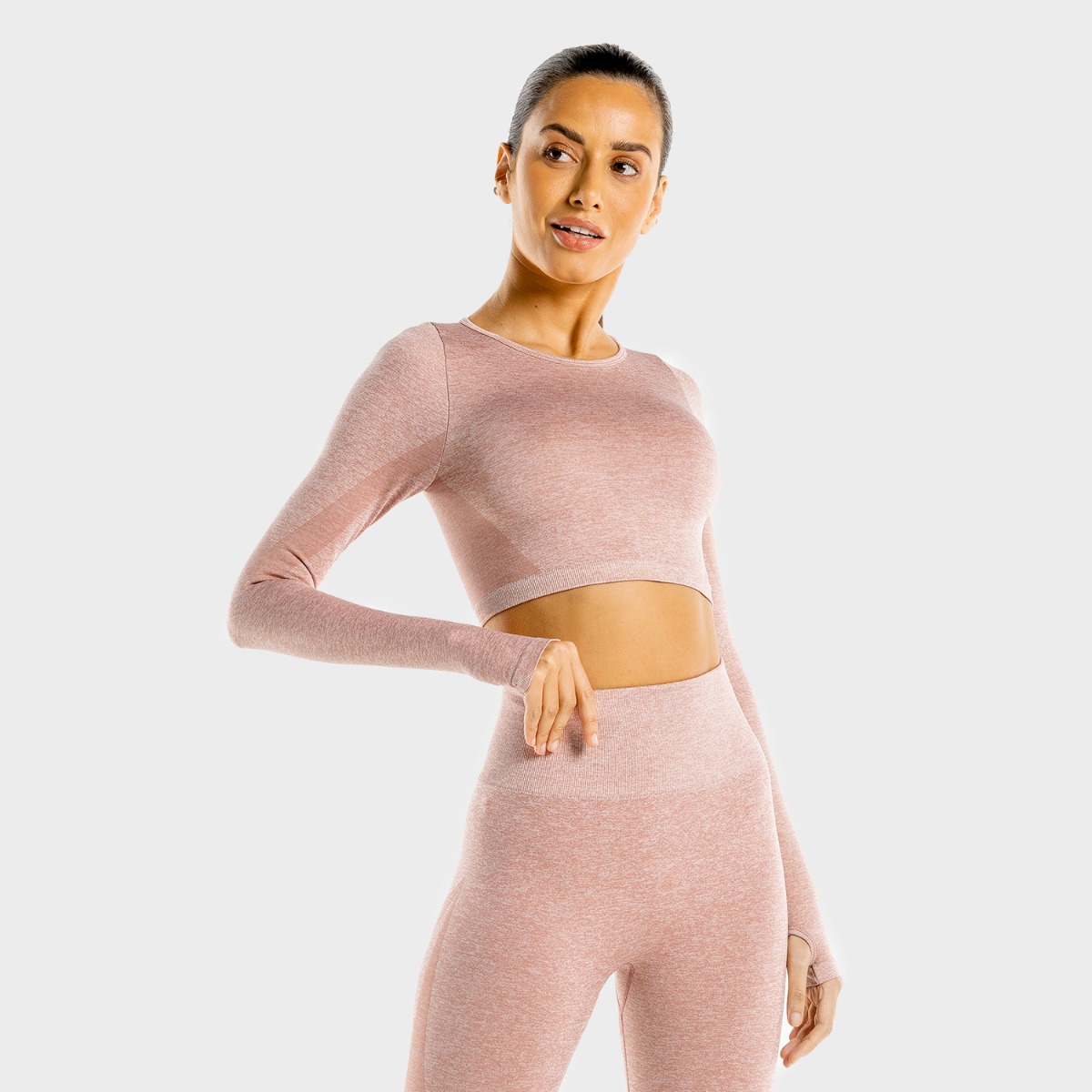 Αθλητικό Crop Top Marl Rose Gold - SQUATWOLF