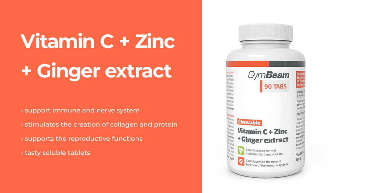 Chewable Vitamin C + Zinc + Ginger extract - GymBeam