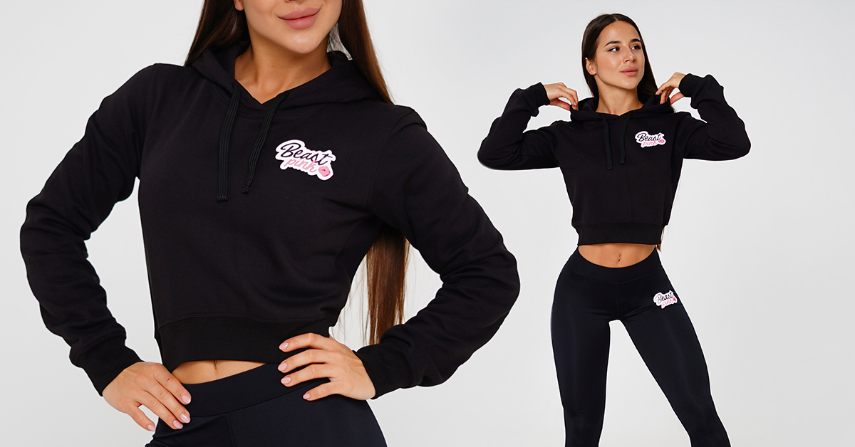 Γυναικείο Crop Hoodie Black – BeastPink